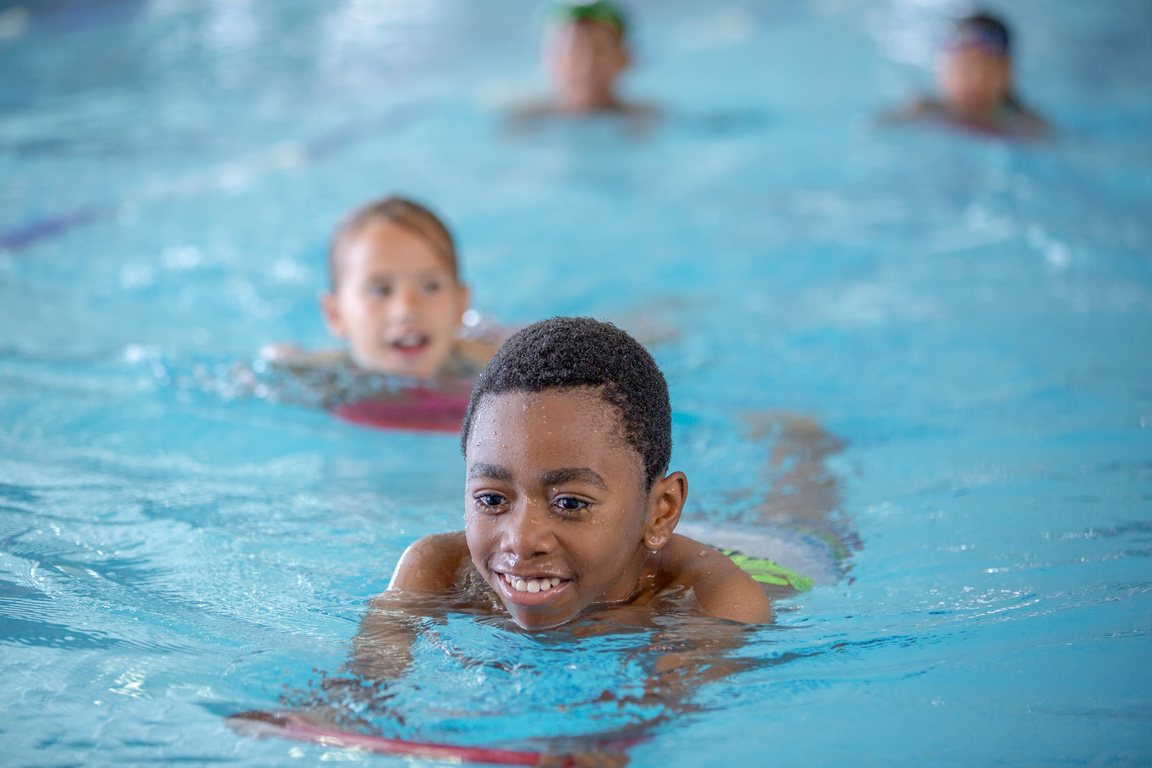 Young kids at the pool